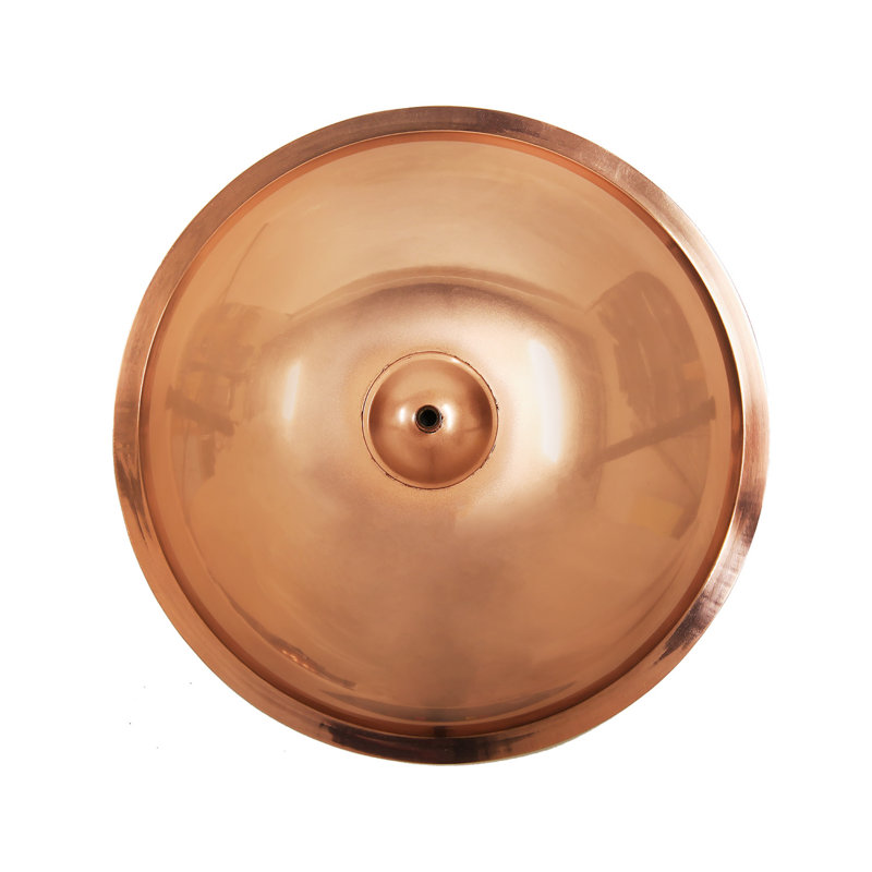 Copper and White Patina Dogwood Birdbath with Rail Mount Bracket