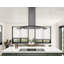 Zephyr Ravenna 42 in. 600 CFM Island Mount Range Hood with LED Lighting in Black Stainless Steel with Gray Glass Canopy