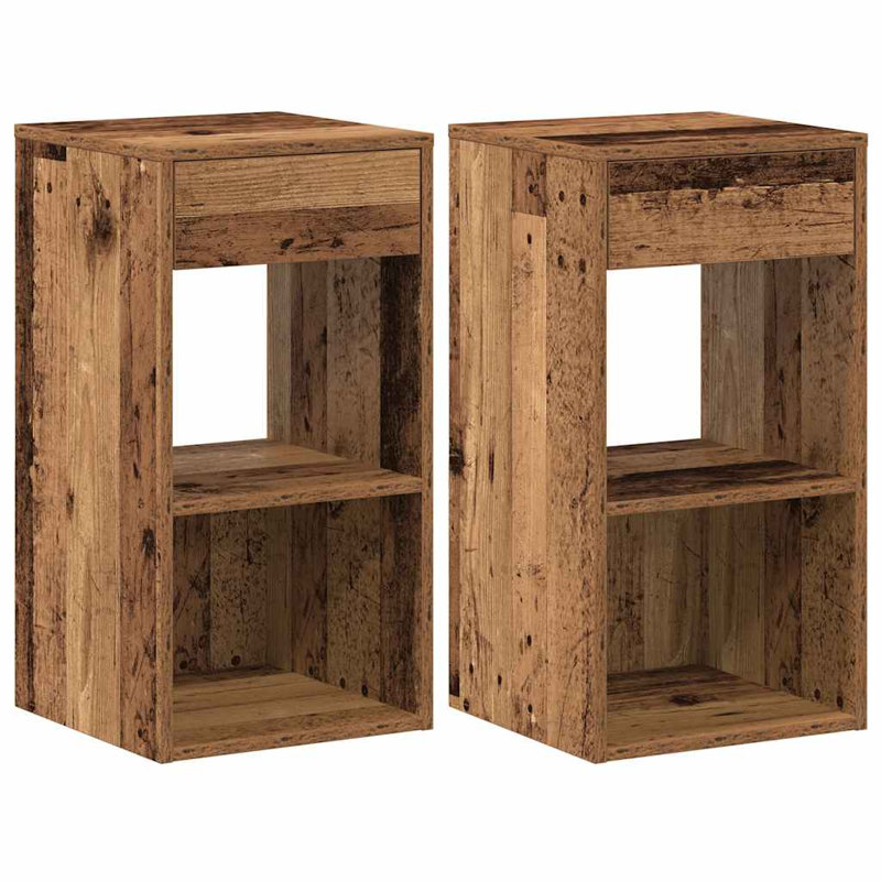 Rontavius 35cm W Manufactured Wood Bedside Table, Set of 2, Reclaimed Wood