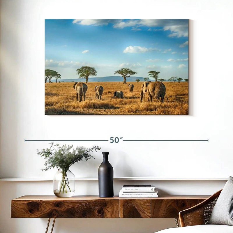 Éléphants Brampt Serengeti, H 26 po x l 39 po