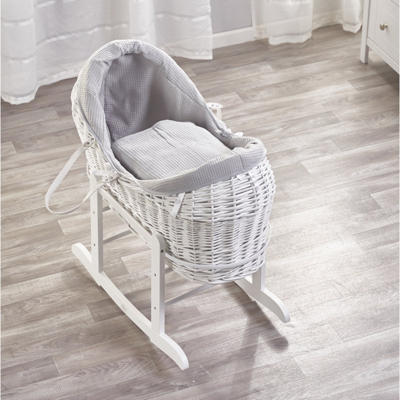 Moses Basket With Stand with Bedding with Mattress