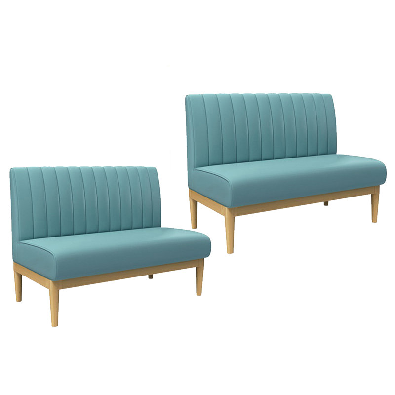 Banc rembourré en similicuir, Bleu