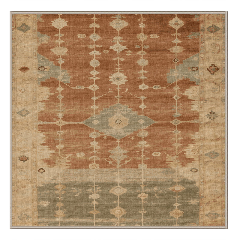 Tapis brun lavable à la machine, Carré 8 pi