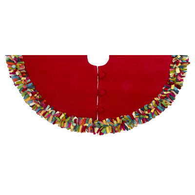 Handmade Fringe Wool Tree Skirt