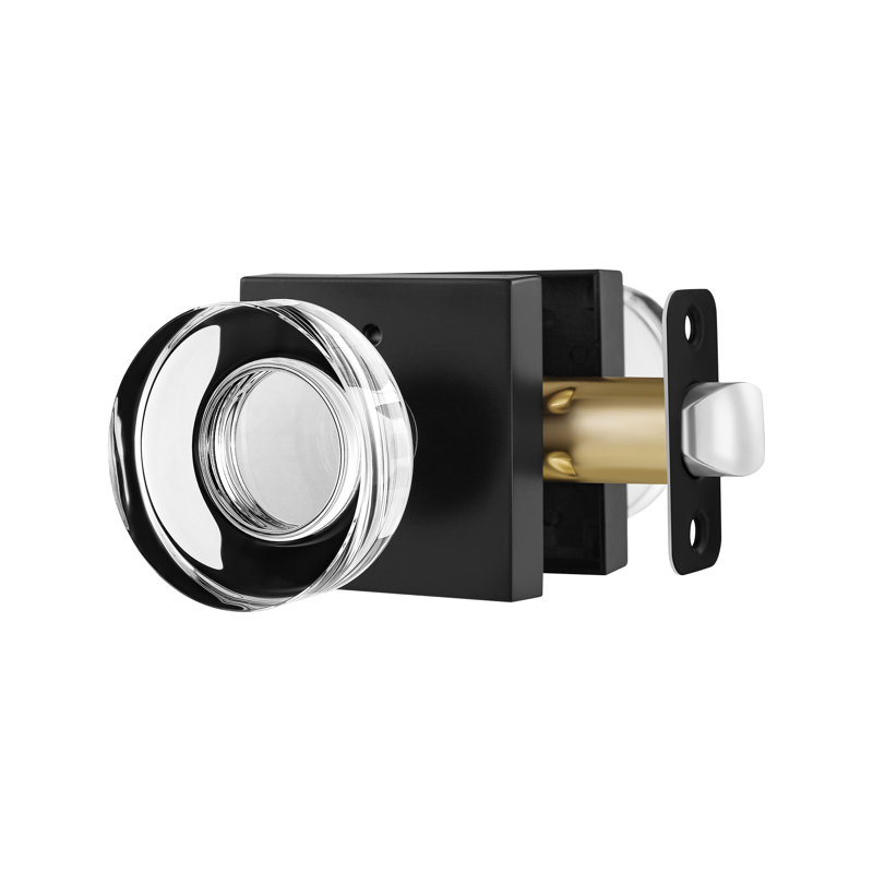 Coolnews Modern Grace Series - Crystal Privacy Door Knob, Matte Black