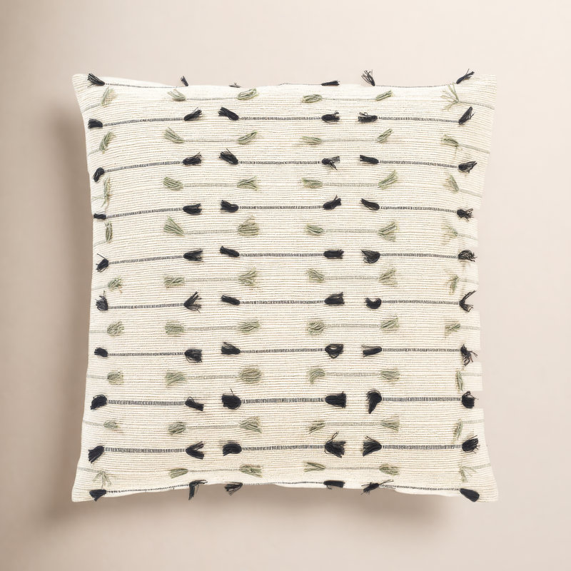 Santina Tassels Cotton Reversible Throw Pillow, 22" x 22", Pillow Cover Only - No Insert