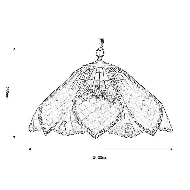 Orsino 1 - Light Pendant, 22.6cm H x 42cm W x 42cm D