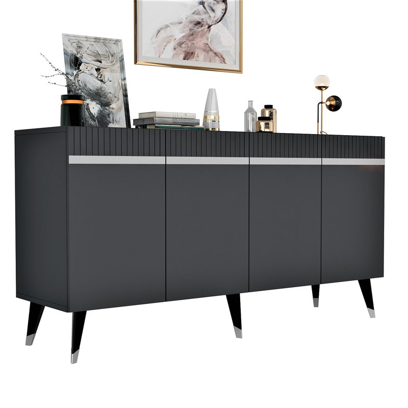 Olivia Sideboard, Anthracite/Silver