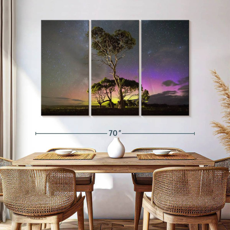 Harnek Aurora Australis Over Trees, 28" H x 45" W