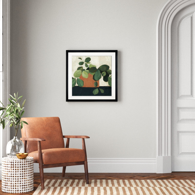 " Jade Hoya II ", 28" H x 28" W x 1.5" D, Black Framed