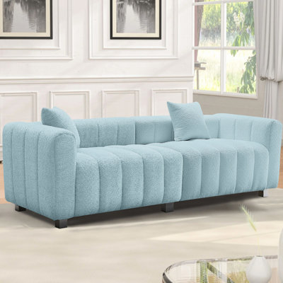 Canapé capitonné rembourré de 83,46 po avec repose-pieds rembourré avec pieds et coussins en métal 83,46 po, adaptabilité modulaire à différentes configurations, soutien ergonomique, style contemporain, option peu encombrante,