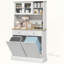 Kitchen Pantry Cabinet with Charging Station and Tilt-Out Trash Cabinet-1350199219