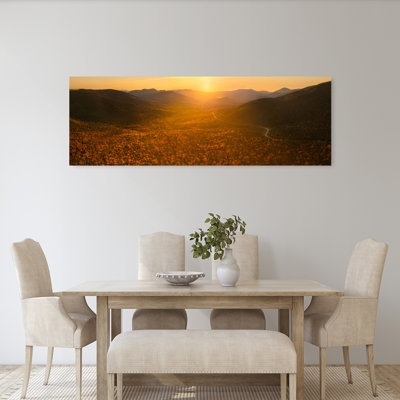 Golden Valley Sunset Colorful Abstract Contemporary Autumn Forest Wall Art