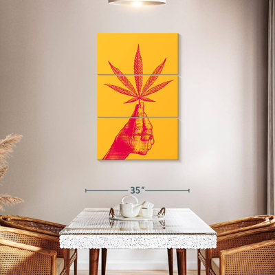 Handing Holding Hemp Leaf