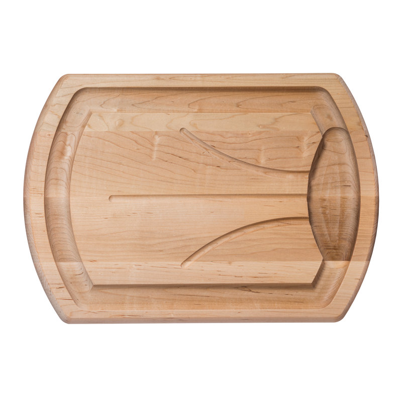 J.K. Adams Traditional Maple Wood Carving Board with spikes, No Spikes