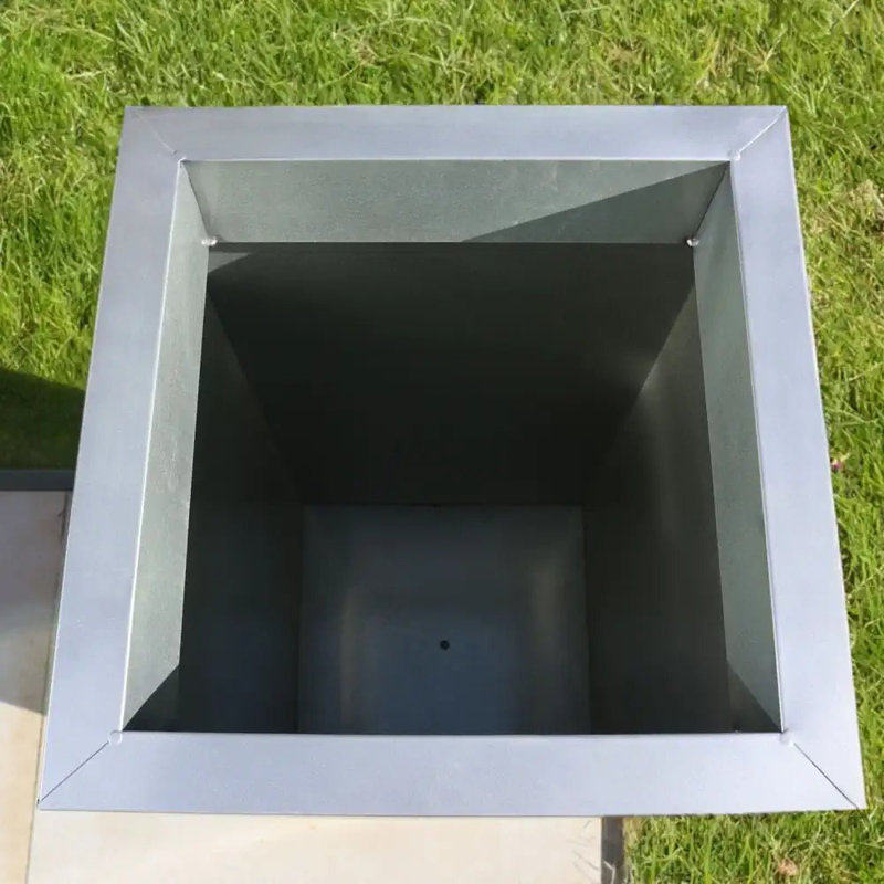 Babrow Metal Planter Box, Silver, 50cm H x 25cm W x 50cm D