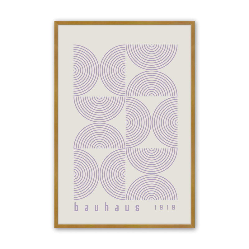 Mauve Bauhaus, affiche de composition I, H 21,25 po x l 17,25 po x P 1,25 po, Or poli