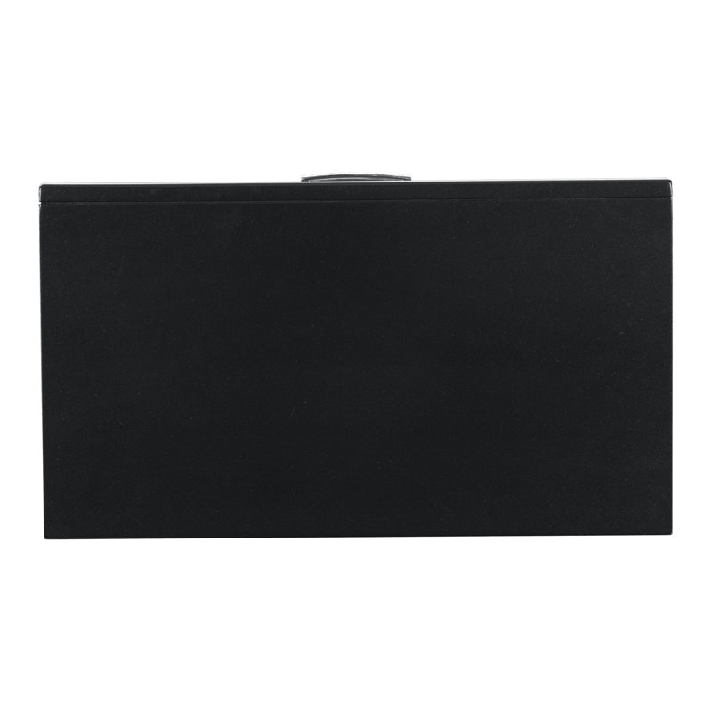 Table de chevet de chambre à coucher avec surface métallique noire et 2 tiroirs pour rangement moderne