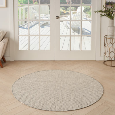 Tapis intérieur / extérieur ivoire / argent Anastasia