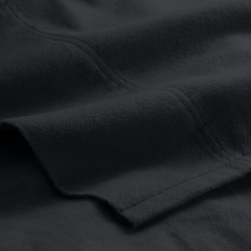 100% Cotton Flannel Sheet Set, Full / Double Sheet Set with 2 Pillowcases, Black