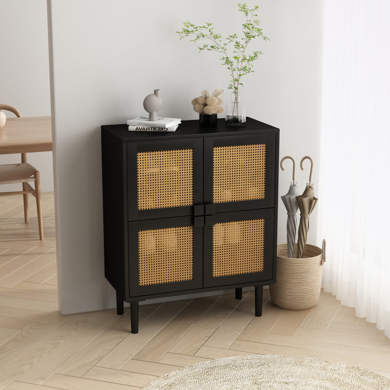 8 Pair Shoe Storage Cabinet, Black