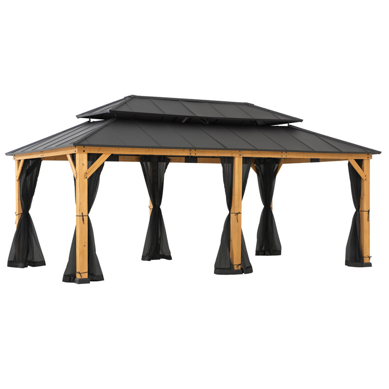 Sunjoy Black Weather-Resistant Mosquito Netting for 12' x 20' Gazebos