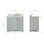 Meuble-lavabo simple en bois massif 37 po gris Freitas avec plateau en marbre de Carrare 1,5 po, évier gauche, lavabo ovale-2117420978-2084230423-2084230376
