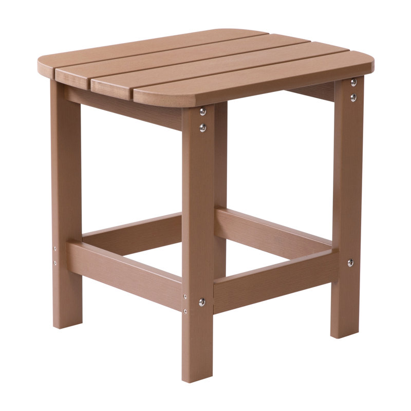All-Weather Poly Resin Wood Adirondack Side Table, Natural Cedar