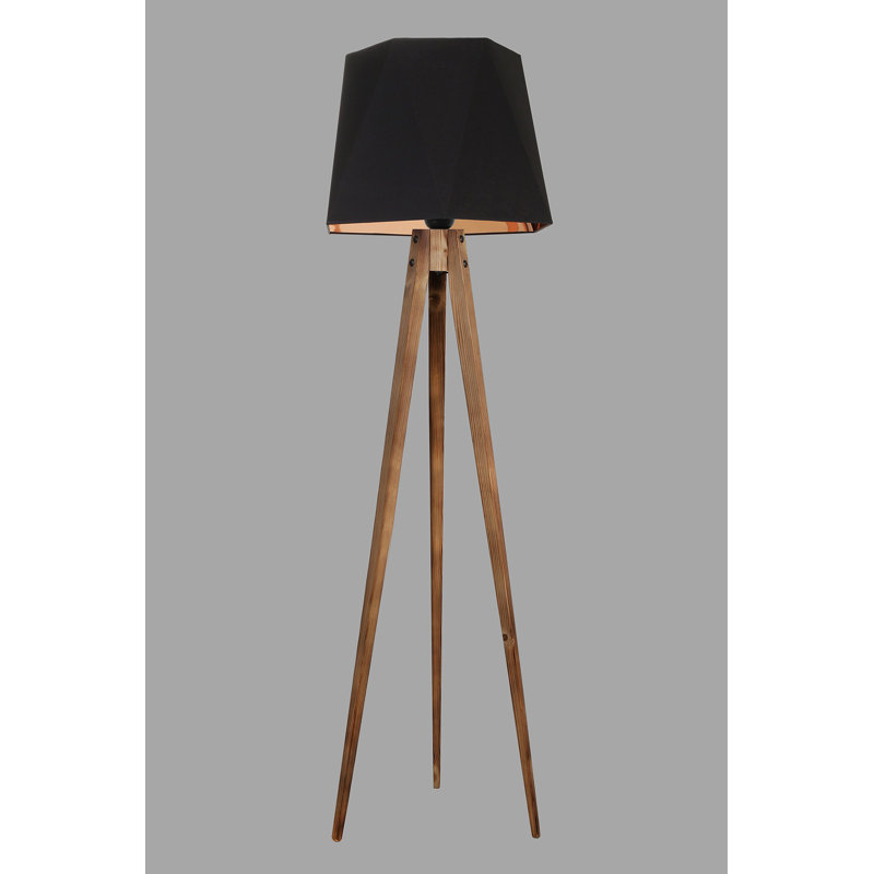Lampe trépied 65 po Burkburnett, Noir, Brun pâle