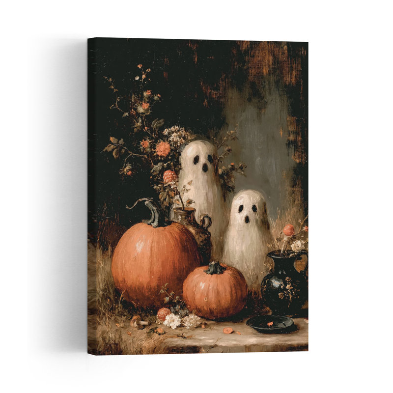 Vintage Halloween Still Life Classic Rustic Vintage Autumn Nature Wall Art Print 1 Piece Wrapped Canvas Wall Art