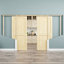 Porte intérieure double en bois de pin 64 po x 80 po à 2 pochettes, bois de pin naturel, pouvant être peint et imperméable, comme portes de buanderie, portes de placard, portes de pièce-124796663-124796669-124796673