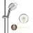 GT Wall Mount Bathroom Shower Faucet, Fixed Wall Bar Height Adjustment Handheld Faucet, Trim Kit with Rough-in Valve, Chrome-129345899