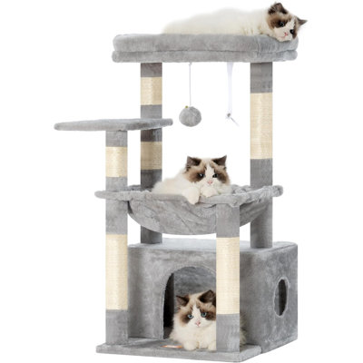Tour de chaton avec grand panier pour chat doux, condo pour chat avec lit pour chat spacieux avec espace caché