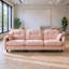 Canapé de réception 107 po 3 places en chenille douce avec dossier capitonné, coussins ergonomiques et base en bois, rose-1425751347