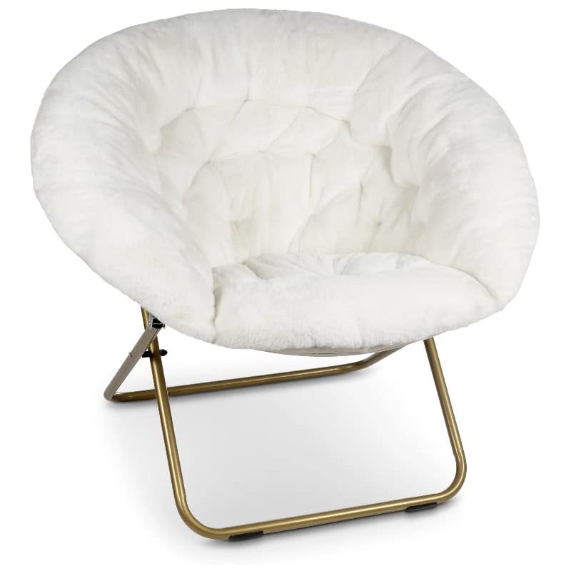 Donamarie Upholstered Accent Chair, White Faux Fur