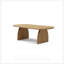 Table basse ovale de 47,24 pouces avec placage en bois massif, centre de table moderne en bois naturel pour le salon, design familial-579706888