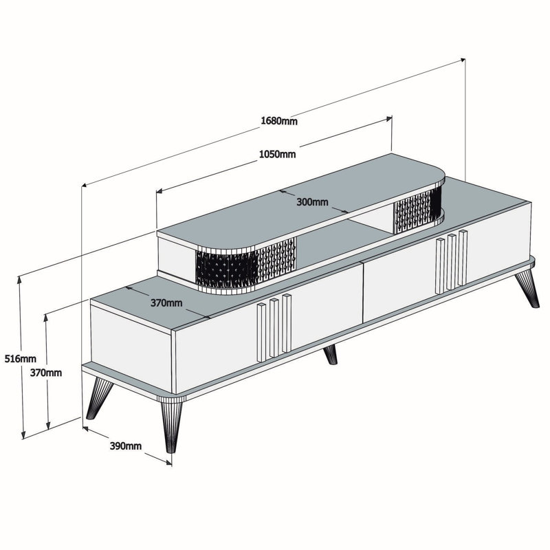 Keikei Unfinished TV Stand, Cream