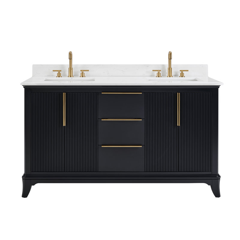 Bathroom Vanity with Top, Night Blue, 60 in.