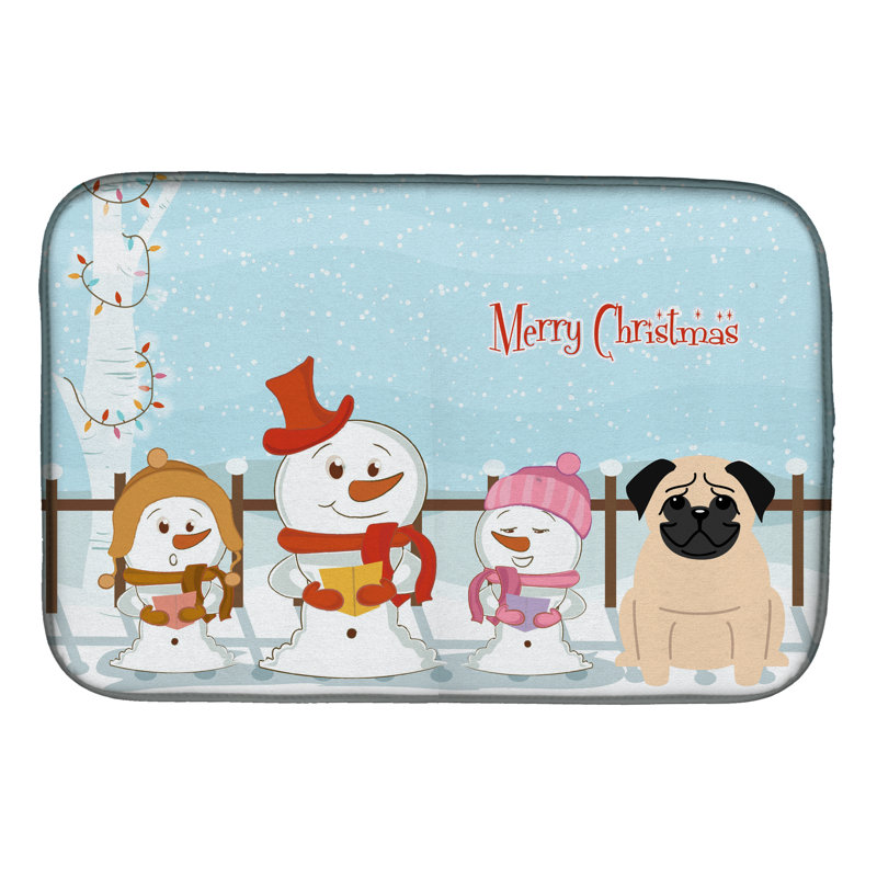 Tapis de séchage merry christmas caroleers carlin, Fauve
