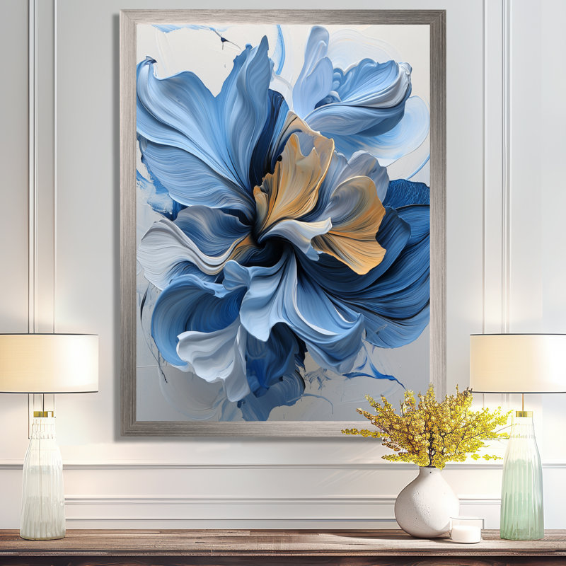 Sroka - Abstract Wall Art Living Room, Argent argent, H 40 po x l 30 po, Reproduction encadrée d'une seule photo