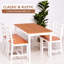 Table de salle à manger rustique pour 4, 5 pièces de meubles de cuisine en bois moderne, table compacte et chaises pour petit espace, coin repas blanc