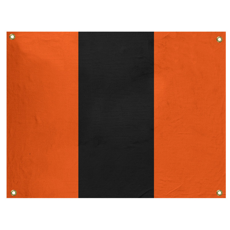 Tapisserie de polyester Anaheim, H 50 po x l 59 po x P 1 po, Orange / noir / orange