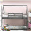 Lit simple superposé simple au-dessus de simple, lit maison avec échelle, gris