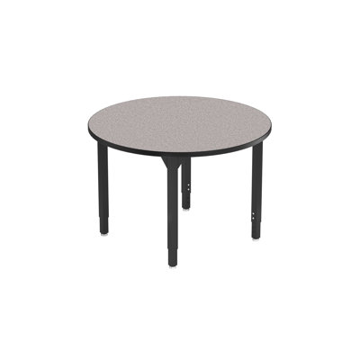 Heavy-Duty Height Adjustable Activity Table, 36" Round, Particleboard Core/T-Mold, Black Frame
