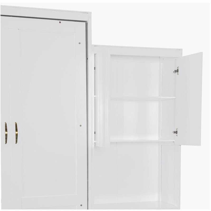 Lit superposé avec bureau, coiffeuse et armoire