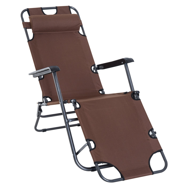 135cm Long Reclining Single Chaise with Cushions, Brown