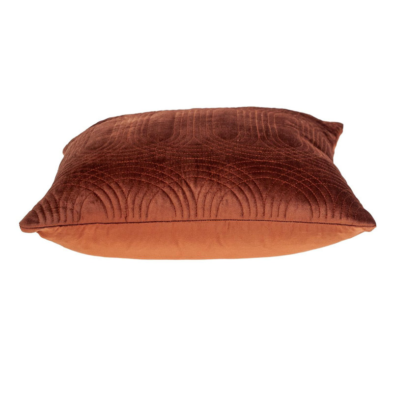 Coussin décoratif 20 po en mélange de coton blanc, Orange brûlé, Bourre en polyester