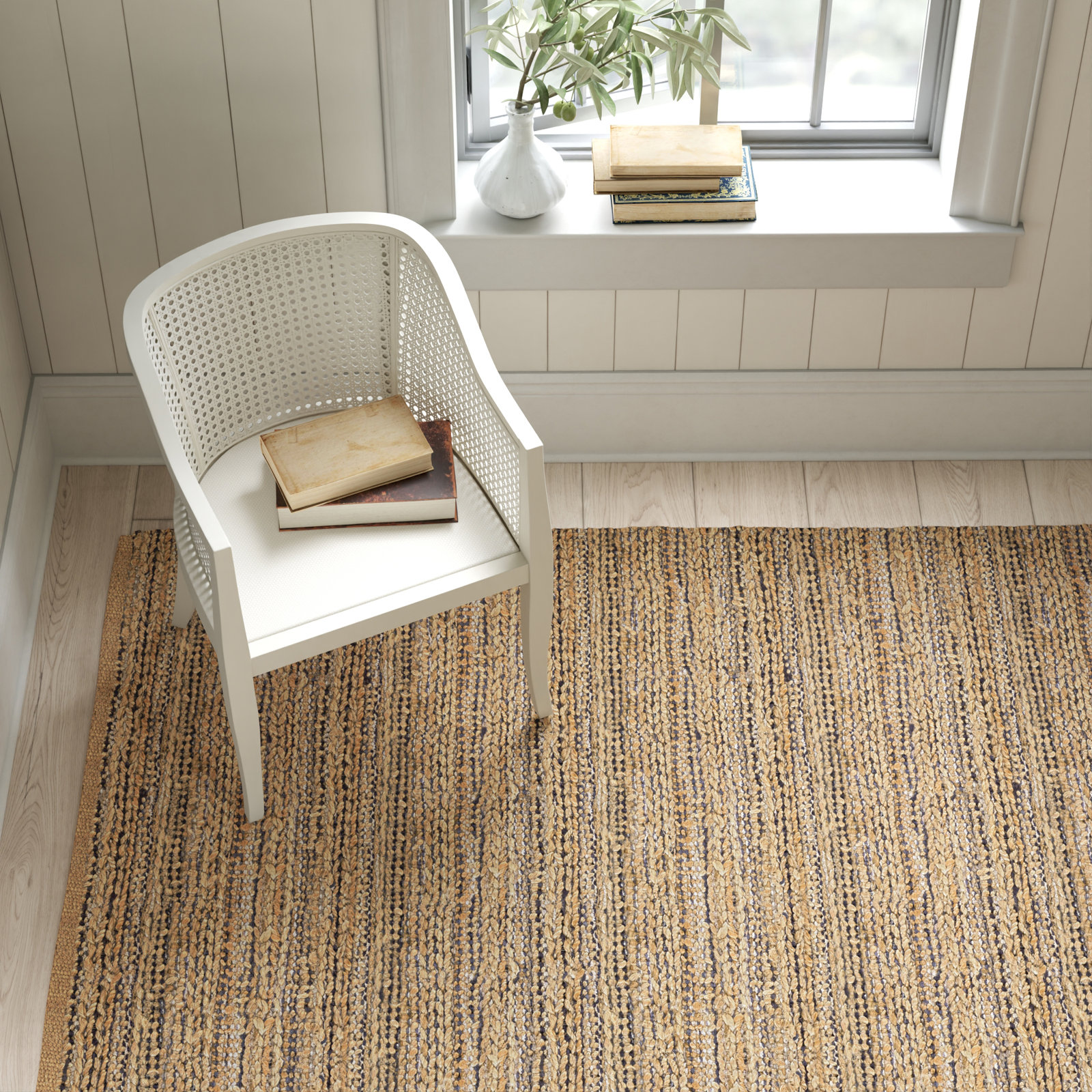 Caroline Tan Hand-Woven Rug, Rectangle 3'6" x 5'6"