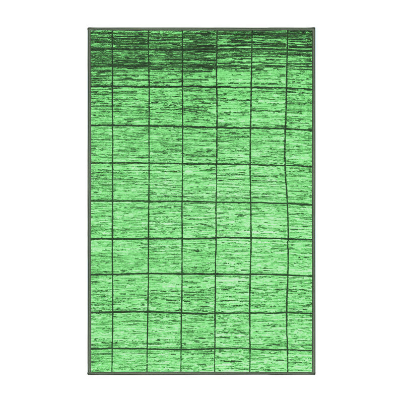 Washable Plaid Indoor Rug, Rectangle 5' x 8'