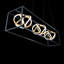 Sinclair 42.25" LED 3 Light Linear Pendant 3000K in Black/Gold Leaf